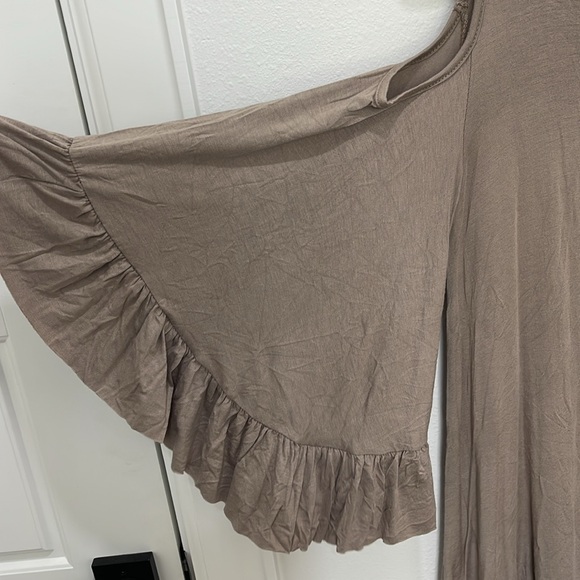 Ruffle Bell Sleeve Cold Shoulder Dress - Picture 7 of 10